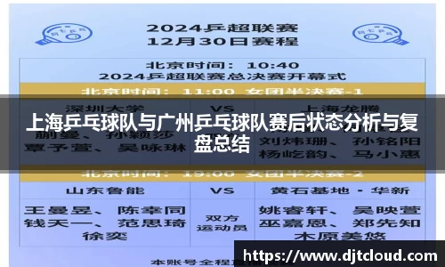 上海乒乓球队与广州乒乓球队赛后状态分析与复盘总结